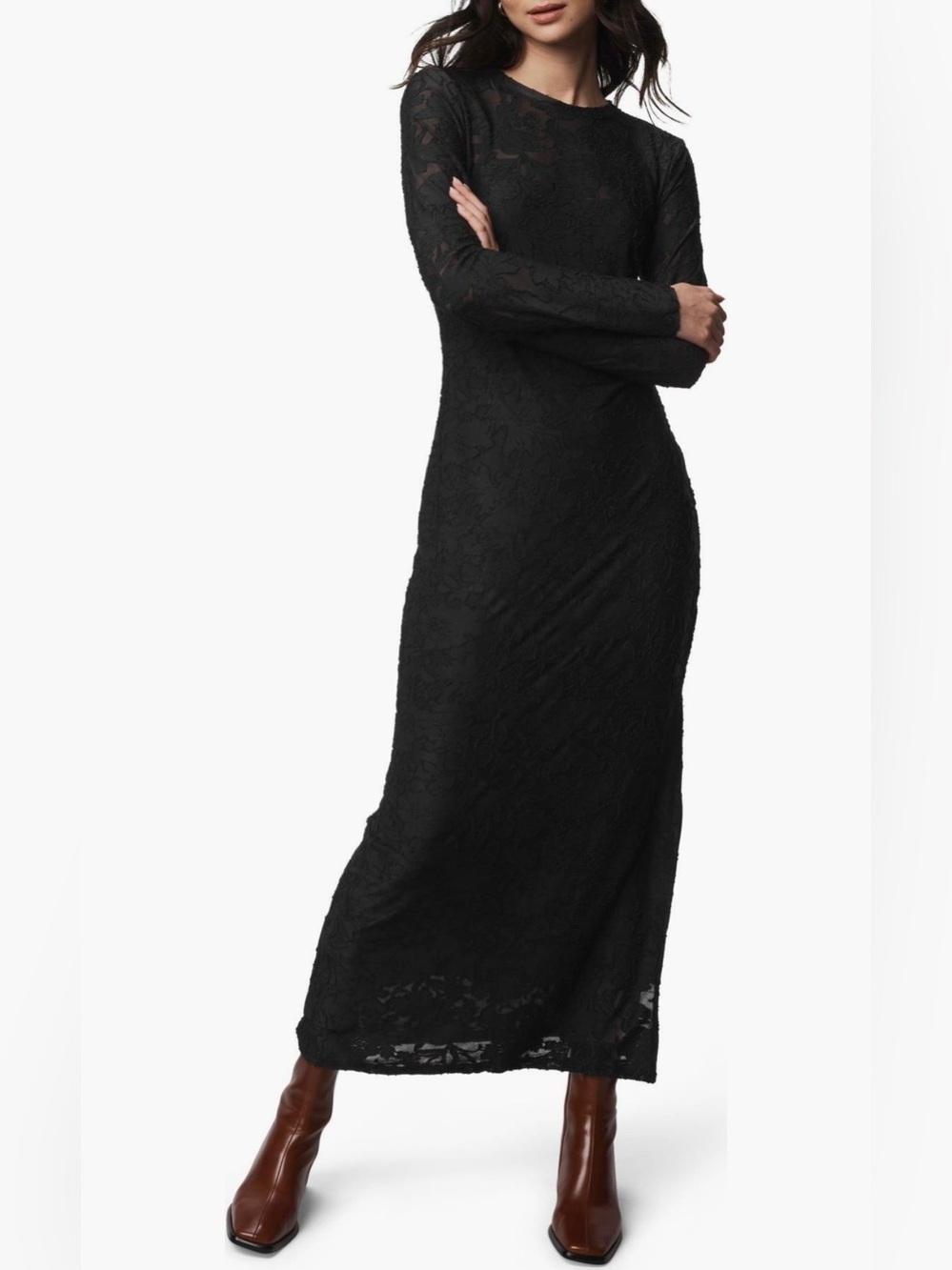 NWT Splendid Black
Cecelia Floral Lace Long Sleeve
Maxi Dress SZ S
